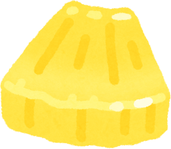 Watercolor Illustration of a Diced Pineapple Piece
